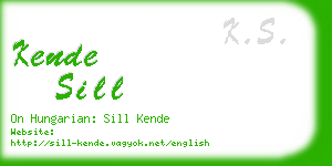 kende sill business card